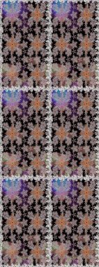 Gri renkli çiçekler. El çizimi çiçekli, soyut, pürüzsüz desen. Raster illüstrasyonu.