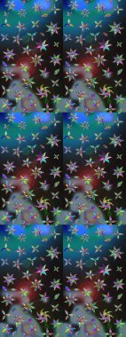 Mavi ve gri renkte çiçekler. Küçük çiçekte sevimli çiçek deseni var..