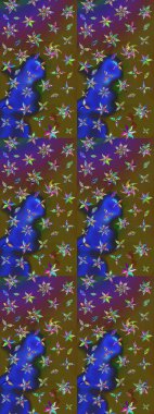 Çiçekli yaz çiçekleri. Küçük çiçekte güzel bir desen. Küçük renkli çiçekler. Moda baskıları için zarif bir şablon. Motley illüstrasyonu. Çizim.