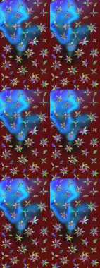 Bahar çiçekleriyle güzel bir çiçek deseni çizmişsin. Güzel kumaş deseni. Raster illüstrasyonu.