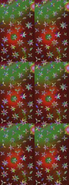 Şirin çiçek elementleri. Raster illüstrasyonu. Taslak desenli, modaya uygun kumaş deseni. Renkli Bahar Teması eskiz kalıbı. Düz Çiçek Elementleri Tasarımı.