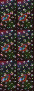 Şirin çiçekler. Çizgi çizimi kalıbı. Raster Moda kumaş deseni.