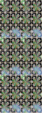 Paisleys zarif çiçek desenli dikdörtgen arka plan duvar kâğıdı illüstrasyonlu klasik stil, modern 3D çizgili sanat altın ve gri desenli çiçek yaprakları ve süslemeleri..