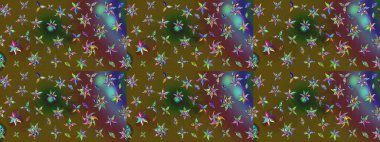 Çiçekli karalama şeklinde Raster çiçek deseni. Nazikçe, renkli yaz çiçekleri. Raster illüstrasyonu.