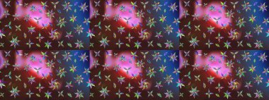 Küçük çiçekteki sevimli çiçek deseni. Kahverengi ve mor renkte çiçekler.