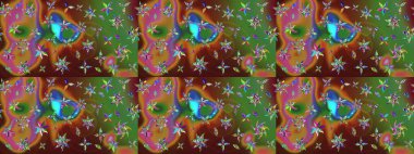 Raster suluboya çiçek deseni, narin çiçekler, çiçekler, tebrik kartı şablonu. Güzel kumaş deseni.