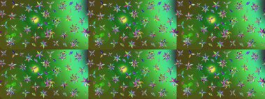 Çiçek buketleriyle klasik bir eskiz şekli. Raster illüstrasyonu. Renklerde.