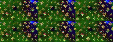 Çiçekli bahar çiçekleri. Küçük çiçekte güzel bir desen. Küçük renkli çiçekler. Moda baskıları için zarif bir şablon. Motley illüstrasyonu.