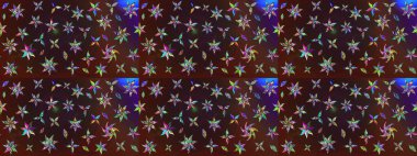 Raster illüstrasyonu. Çiçekler, dallar, bitkiler ve çiçekler. El çizimi. Güzel kumaş deseni.