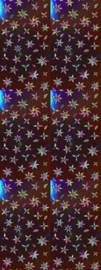 Çiçekli karalama şeklinde Raster çiçek deseni. Kahverengi ve mor renkli çiçekler. Nazikçe, güzel çiçek arkaplanı..