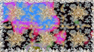 Antika altın tekrarlanabilir duvar kağıdı. Barok tarzında altın çiçekli süs. Damask pürüzsüz yineleme kalıbı. Gri renklerdeki altın element.