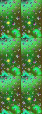 Küçük çiçekli yay deseni çiz. Raster illüstrasyonu. Suluboya stilinde renkler üzerine.