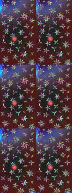 El çizimi çiçekli soyut çizim kalıbı. Raster illüstrasyonu. Renkli çiçekler.