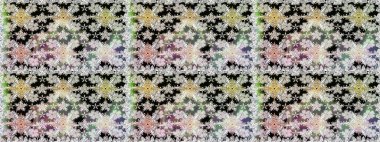 Tomurcukları papatya çiçekleri olan sevimli bir çiçek deseni. Eski usul. Miles Fleur, süslü püslü bir süs. Kumaş, tekstil, duvar kağıdı baskısı için. Kusursuz bir geçmişi var. Raster illüstrasyonu.