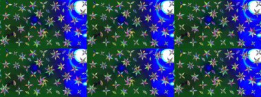 Soyut etnik raster çizim kalıbı. Arkaplan dokusu, duvar kağıdı, yeşil ve mavi renkli çiçek teması. Kabile sanatı boho baskısı, klasik çiçek arkaplanı.