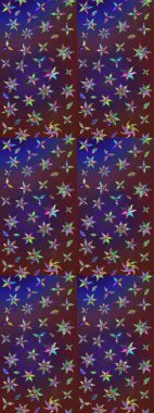 Renkli çizim kalıbı. Çiçek duvar kâğıdı. Raster illüstrasyonu. Mor ve mor renkli şirin tekstil. Çiçek arka planı.