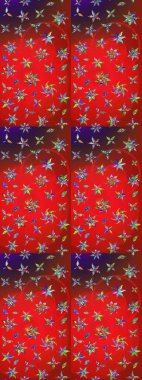 Raster illüstrasyonundaki çiçek desenli çizim. Suluboya tarzında kırmızı ve kahverengi renkte çiçekler.