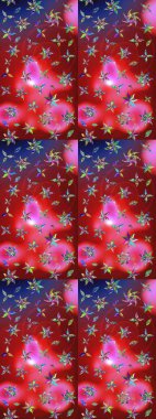 Sevgililer günü ve tebrik kartı konsepti için şık bir davetiye. Üst manzara, yumuşak stil. Çiçek kompozisyonu, el boyası, hassas şablon. Kırmızı ve pembe renkte manzaralı çiçek deseni.