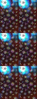 Modern stil dokusu. Çiçek desenli raster, kahverengi ve mavi çizgi grafik deseni soyut raster arkaplan.