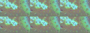 Çiçekli eskiz deseni. Suluboya çizimi. El çizimi. Gri ve yeşil renkte çiçekler.