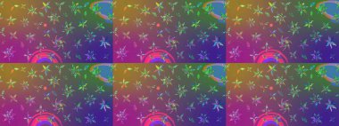 Doğal kozmetik ürünleri, parfüm, çiçekçi dükkanı için bahar ihalesi tasarımı. Paket kağıdı için en iyisi. Mor ve mor lale çiçekli Raster eskiz deseni. Karşılama ya da düğün geçmişi olarak kullanılabilir.