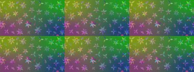 Düz Çiçek Elementleri Tasarımı. Raster illüstrasyonundaki çiçek desenli çizim. Renkli Bahar Teması eskiz kalıbı. Süslü kumaş deseni.