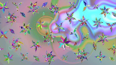 Küçük çiçekte güzel bir çiçek deseni var. Çiçekli çiçek deseni, suluboya. Raster deseni.