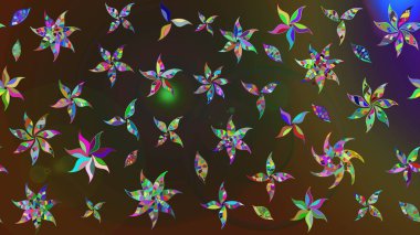 Sevimli küçük çiçek desenle. Raster resim. Çiçek desenli çiçek ve yaprakları ile.