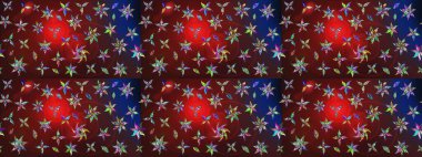 Küçük çiçekteki sevimli çiçek deseni. Kahverengi ve kırmızı renkte çiçekler.