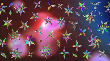 Şirin çiçekler. Çizgi çizimi kalıbı. Raster Moda kumaş deseni.