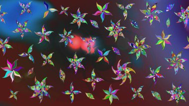 Bahar çiçekleriyle güzel bir çiçek deseni çizmişsin. Güzel kumaş deseni. Raster illüstrasyonu.