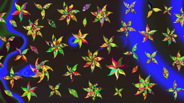 Suluboya çiçekli çiçek deseni. Raster illüstrasyonu. Renklerde güzel tekstil.