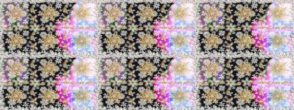 Davetiyeler, kartlar, web sayfası için Raster illüstrasyon. Çizgi sanatı tasarım şablonu için kusursuz sınır. Altın desenli çiçek dekoru. Doğu tarzı element. Gri ve nötr renkler üzerine altın element.