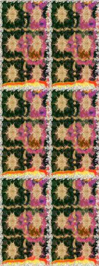 Çiçek deseni. Duvar kâğıdı barok, İspanyol kumaşı. Kusursuz raster arka plan. Kahverengi ve bej renklerde altın elementler. Şekil grafik deseni.