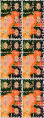 Çiçek deseni. Duvar kâğıdı barok, İspanyol kumaşı. Kusursuz raster arka plan. Kahverengi ve bej renklerde altın elementler. Şekil grafik deseni.