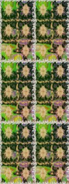 Çiçek deseni. Duvar kâğıdı barok, İspanyol kumaşı. Kusursuz raster arka plan. Kahverengi ve bej renklerde altın elementler. Şekil grafik deseni.