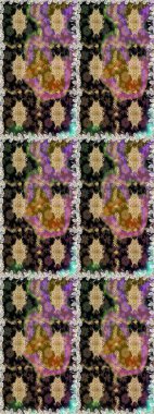 Çiçek deseni. Duvar kâğıdı barok, İspanyol kumaşı. Kusursuz raster arka plan. Kahverengi ve bej renklerde altın elementler. Şekil grafik deseni.