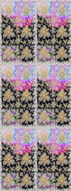 Gri ve nötr renklerde altın elementlerle kusursuz desen. Klasik klasik klasik arka plan. Geleneksel oryantasyon süsü. Kusursuz klasik raster altın desenli. Raster illüstrasyonu.