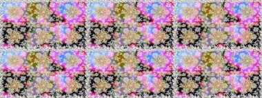 Barok tarzında altın çiçekli süs. Doku arka planında altın duvar kâğıdı. Tarafsız ve gri renklerde altın element. Damask kusursuz yinelenen arkaplan.