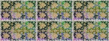 Gri ve nötr renklerde altın desenler ve altın elementler. Raster oryantal süs. Kusursuz altın desen.