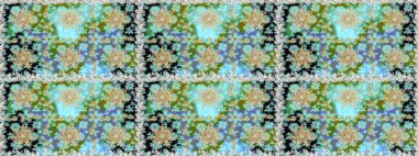 Tarafsız ve mavi renklerde altın tekrarlayan elementler içeren soyut bir arka plan. Kusursuz oryantal klasik altın desen.