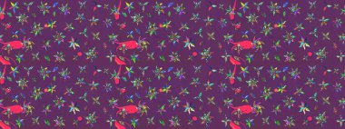 Raster illüstrasyonu. Küçük çiçekteki sevimli çiçek deseni. Modaya uygun kumaş deseni. Tony 'nin kumaş desenini çiz.