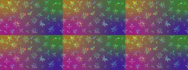 Renkli Bahar Teması eskiz kalıbı. Süslü kumaş deseni. Raster illüstrasyonundaki çiçek desenli çizim. Düz Çiçek Elementleri Tasarımı.