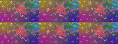 Raster illüstrasyonu. Moda arka planında parlak buketler. Kumaş, duvar kağıdı ve kağıt üzerine baskı yapmak için gelişen arka plan. Eski usul küçük çiçekli şirin bir eskiz deseni..