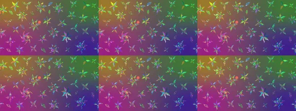 Renkli Bahar Teması eskiz kalıbı. Süslü kumaş deseni. Raster illüstrasyonundaki çiçek desenli çizim. Düz Çiçek Elementleri Tasarımı.