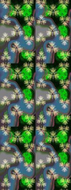 Renkli çizim kalıbı. Çiçek arkaplan. Raster illüstrasyonu. Çiçek duvar kâğıdı. Yeşil ve mavi renkli şirin tekstil.