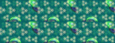 Düz Çiçek Elementleri Tasarım Raster illüstrasyonu. Çiçekli çiçek deseni, suluboya. Mavi ve yeşil renkte çiçekler. Renkli Bahar Teması çizim şablonu.