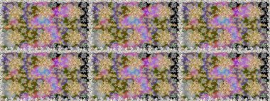 Kusursuz kraliyet lüksü, altın barok kumaş rengi. Altın antika ortaçağ dekoratifi, yapraklar ve gri ve nötr renklerde altın desenli süslemeleri olan pürüzsüz bir desen..