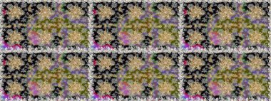 Kusursuz altın desen. Altın elementli gri ve nötr renkler. Çiçek desenli altın metal. Raster altın çiçek süsü brokar kumaş ve cam desenli..