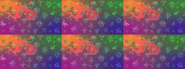 Çiçek deseni. Düz Çiçek Elementleri Tasarımı. Raster güzel kumaş deseni çiziyor. Renkli Bahar Teması çizim şablonu.